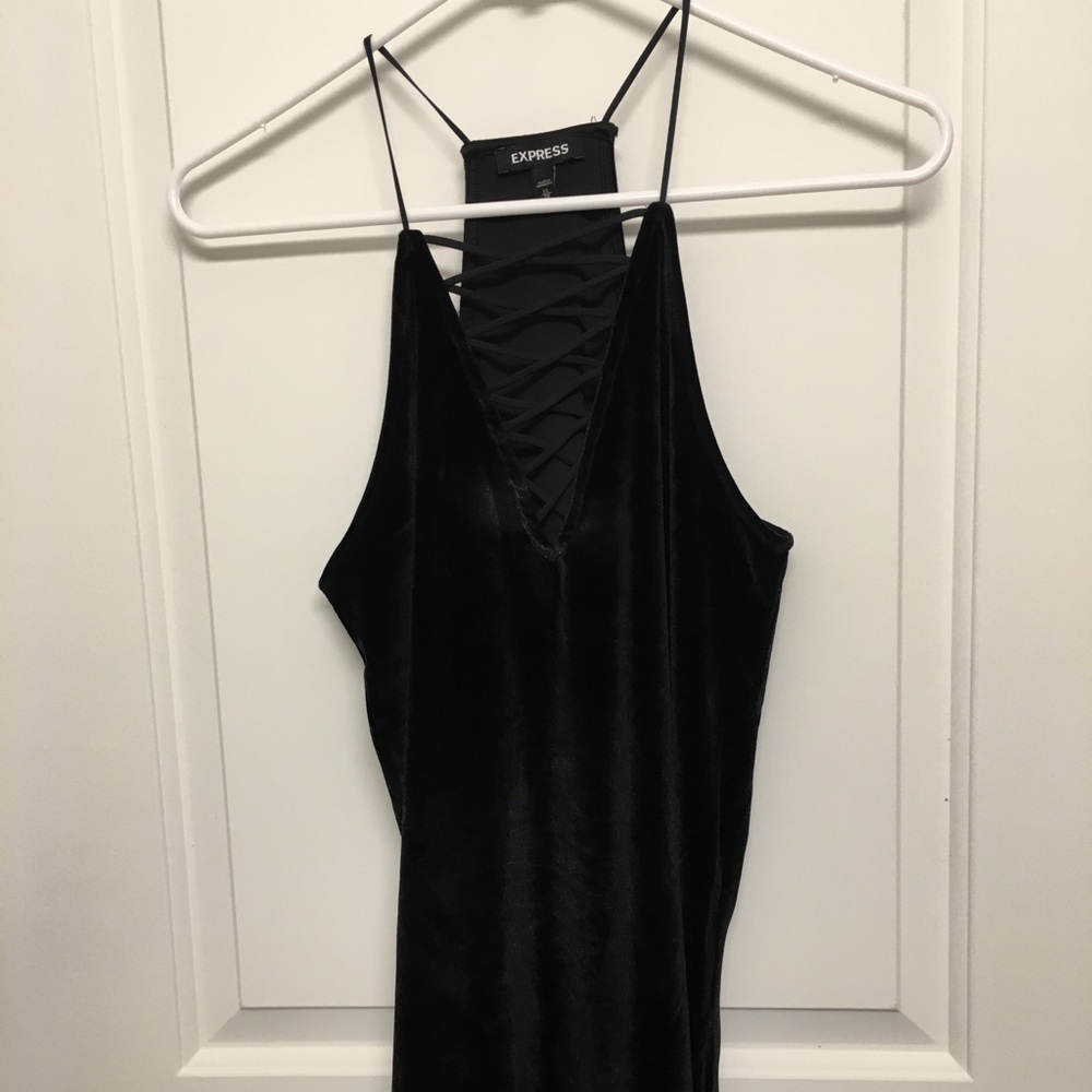 Express Black Velvet top